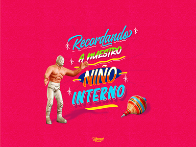 Día Del Niño design diseño handlettering handmade illustration letter lettering luchador mexico monterrey niño santo typography vector