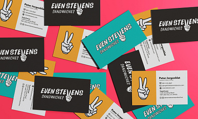 Even Stevens Business Cards brand identity branding business cards colorful graphic design print design