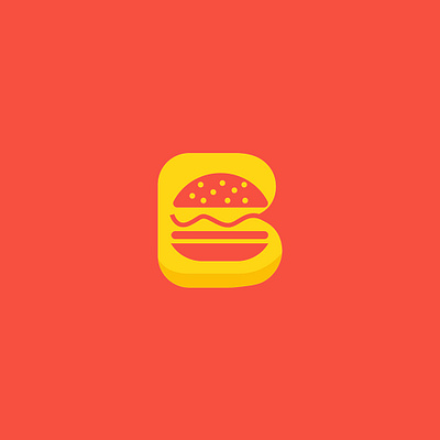 Burger b branding burger food lettermark logo logo design minimal monogram negative space negative space logo restaurant