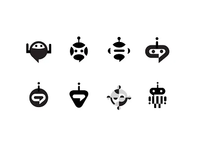 Robot / Chat concepts bold branding chat geometric logo logodesign modern robot simple sports