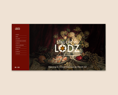 "Still Life in Lodz" website dark colors documentary film homepage wesite wordpress