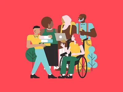 Inclusive Motion 2 2d animation colorful diversity flat illustration minimal simple subtle