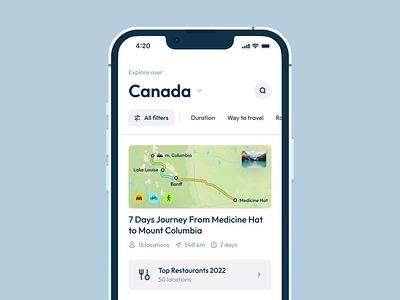 Travel App - Product Explorations app interaction design interface product design ui ux vancouver