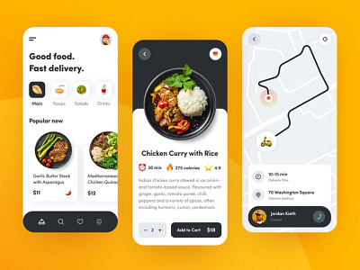 Food delivery - Mobile app 3d animation app branding design graphic design illustration logo motion graphics typography ui ux vector