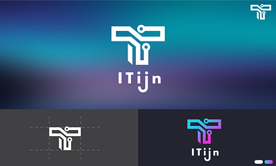 ITijn - initial T technology logo branding dribble showcase fiverr logo graphic design logo minimalist logo modern logo t logo tech company logo tech logo technology unique logo