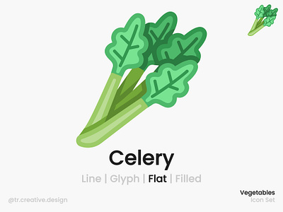 Celery Icon Flat Style icon illustration salad