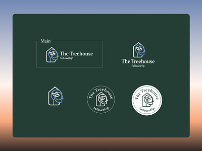 Logo: Treehouse fellowship brain brand branding circle design logo mental outline rise