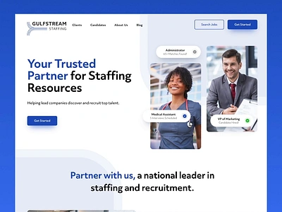 Gulfstream Staffing designzillas homepage ui web design website