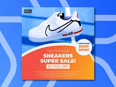 Social Media Post Design Template design graphic graphics promotion sneakers social media social media design social media post social media template store