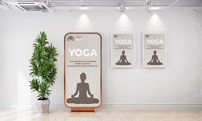 Yoga billboard design banner billboard billboard design billboard mockup graphic design