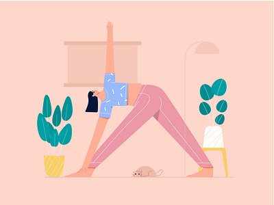 Woman Yoga Meditation Illustration exercise fitness flat illustration health illustration meditation mindfulness vector wellness woman yoga yoga app yoga illustration yoga pose yogas