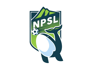 North Puget Sound League ball crest football logo mountains orca puget sound seattle soccer whale