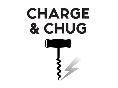 Chug & Charge bolt branding corkscrew electric electric car icon logo tesla volt wine wine tasting