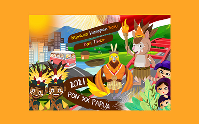 competition illustrator PON PAPUA branding illustration illustrator illustrator designart