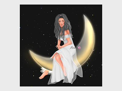 Moon clip studio paint digital art digital illustration digital painting illustration