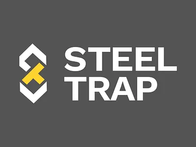 Steel Trap branding design flat font icon logo minimal vector