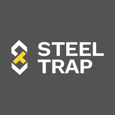 Steel Trap branding design flat font icon logo minimal vector