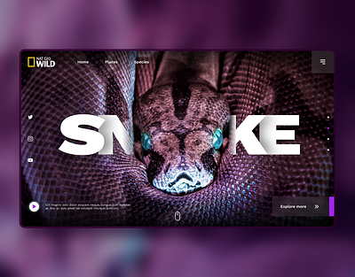 "SNAKE" UI Shot, Nat Geo Wild. brand uiux dailyuichallenge design landing page landing page design ui uidesign uiux userinterfacedesign webdesign