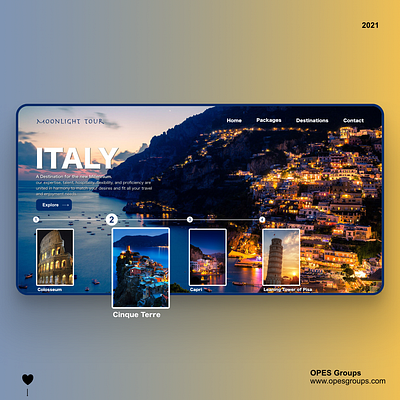 Moonlight Tour - Landing Page Concept Design branding design honeymoon italy landign page landing page design minimal moonlight tour travel ui ui ux ux web web design webdesign