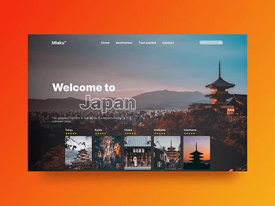 Landing page web travel design homepage inspiration japan landing page landingpage orange service travel ui uiux design userinterface ux website website design