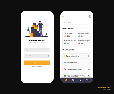 Parcel Locater app app design design minimal ui ui design uiux uxdesign web