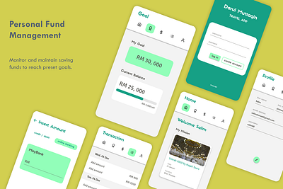 Personal Fund Management Mobile App app design figma flat minimal mobile mobile app mobile app design ui ui ux ui design uidesign uiux ux ux ui ux design uxdesign uxui