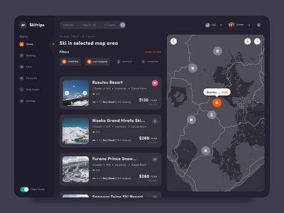 #Exploration - Ski Travel Industry app dark ui dashboard ui design ecommerce ecommerce business indonesia designer ski ui ux website