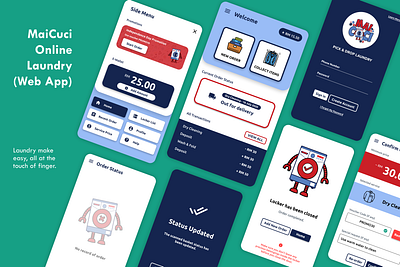 Maicuci Laundrette (Web App) app design figma flat minimal mobile mobile app mobile app design ui ui ux ui design uidesign uiux ux ux ui ux design uxdesign uxui