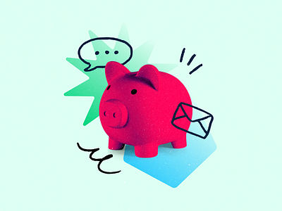 Piggy Bank Collage artwork bank collage design editorial grain graphics illustration pig piggy bank shapes