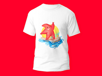 Summer t-shirt character childish design illustration sea seastar starfish