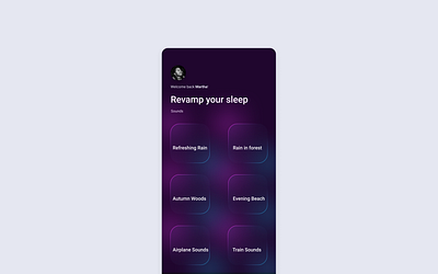 Sleep sounds app alignment app design minimal sleep sound sounds ui