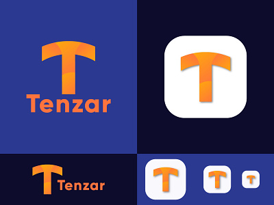 Modern T latter Logo Design- Tenzar Logo abstract app logo app logo icon brand design brandidentity branding branding logo creative icon icon design logo mark luxury luxury brand monogram mordern logo t latter t latter logo t latter modern unique logo