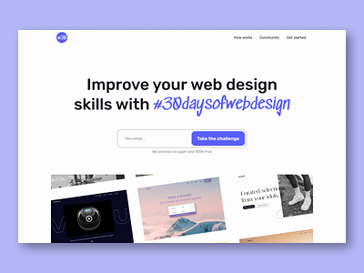 Web design for #30daysofwebdesign - Hero section 30days 30daysofwebdesign branding design flat minimal ui ui design ux ux design visual design web design website website design