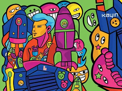 TECH world animation app art branding design doodle flat graphic design illustration illustrator logo ui