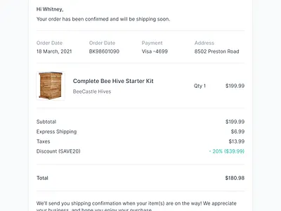 Order Summary Confirmation checkout confirmation ecommerce email email template indiana indianapolis innovatemap order receipt success ui