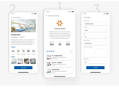 Hospital Bed Finder adobe xd app branding design minimal ui ux xd