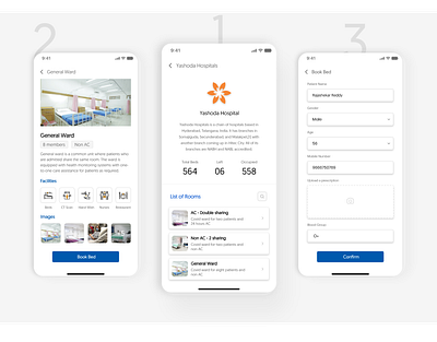Hospital Bed Finder adobe xd app branding design minimal ui ux xd