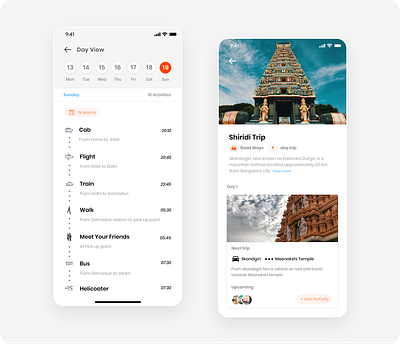 Trip Planner adobexd android design ios mobile trip trip planner ux ui vacation