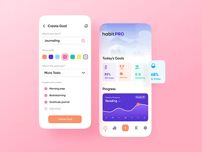 Habit Tracker App Clean UI app app design clean design mobile app mobile ui ui uidesign uiux ux