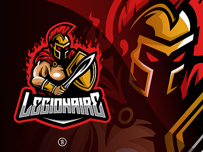 Legionaire art brand branding design esport fighter game gaming illustration logo mascot rome shield spartan sport squad sword team twitch vector