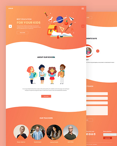 Visdor bootstrap college css education html5 kids responsive school template university