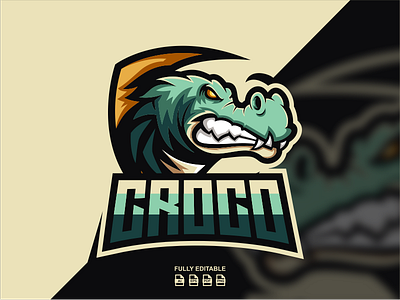 CROCO alligator angry caracter croco design dribble esport flatdesign game gaming ideas illustration instagram logo logoawesome logoinspirations mascot thedesignmate vector zerologicstudio