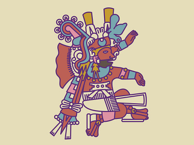 Aztec Codex ancient aztec codex costume digital illustration illustration man mexico mexico city monoline symbol thick lines