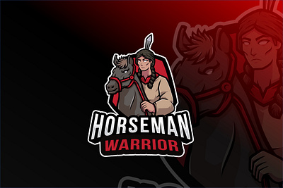 Horseman Warrior Logo Template cherokee