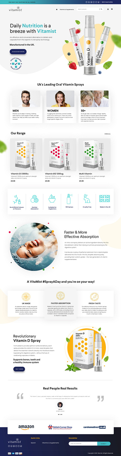 Homepage Vitamist adobe design adobe photoshop branding design menu design shopify plus shopify store typography ux