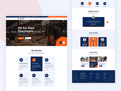 Conosta - construction Web Template agency business cleaning company corporate design