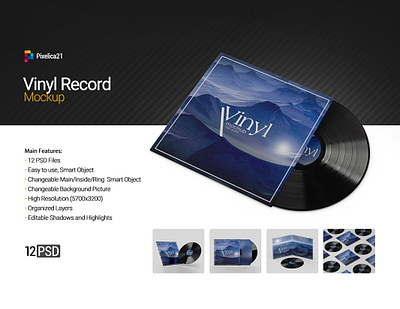 Vinyl Record Mock up acoustic album analog audio color design disc disco label melody mix mockup music musical plastic play pop record record label vinyl