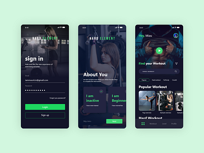 Workout App UI app design clean clean ui design excercise fitness fitness app health minimal trainer training ui design uiux ux workout app