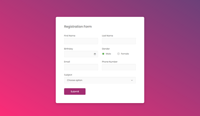 Registration form app bootstrap design html css modern registration form responsive ui ux web