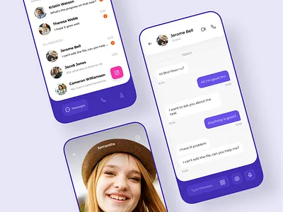 Chat App - Exploration call chat chat app conversation list message messages mobile pinned video call
